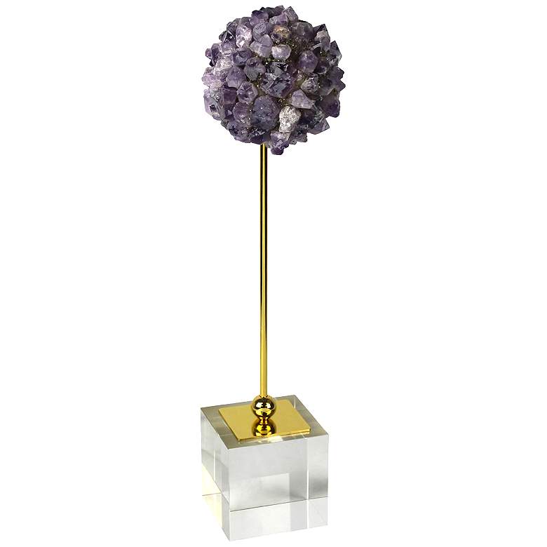 Image 1 Mangels Small Amethyst and Gold Stone on Stand