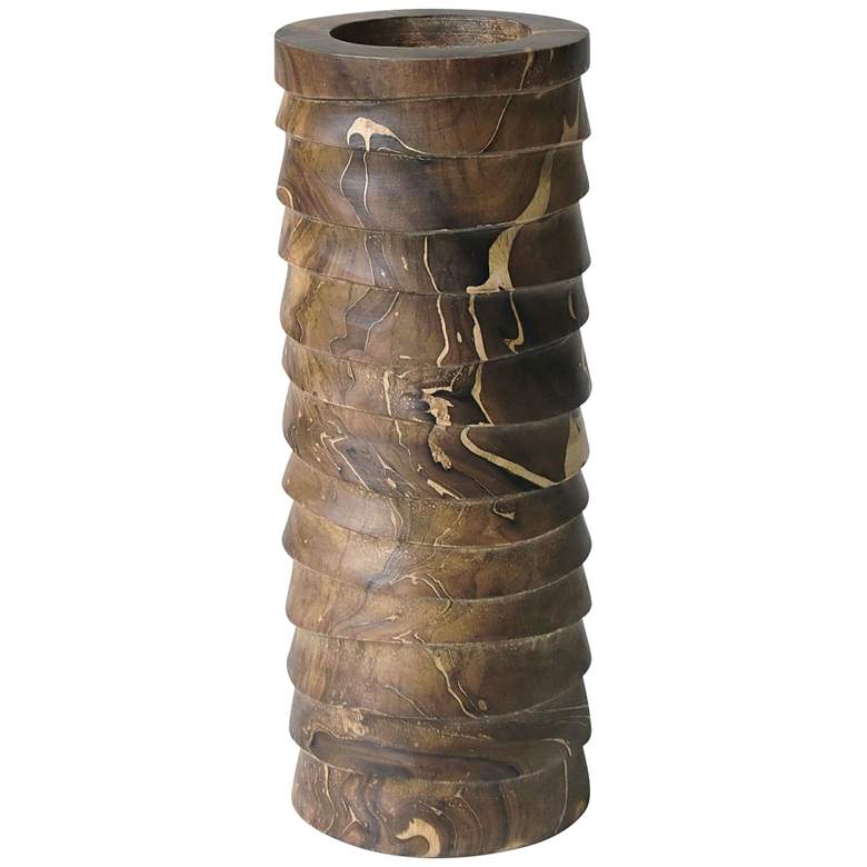 Image 1 Mango Wood 14 inch High Marbelized Candle Holder