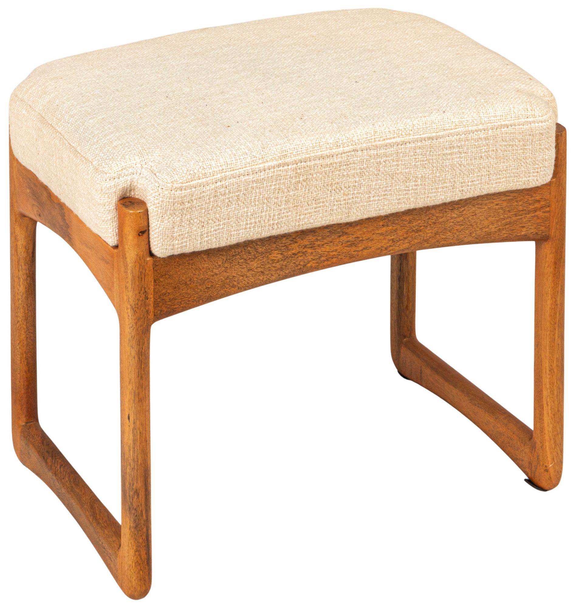 Image 2 Mango Wood and Boucle Stool, Natural