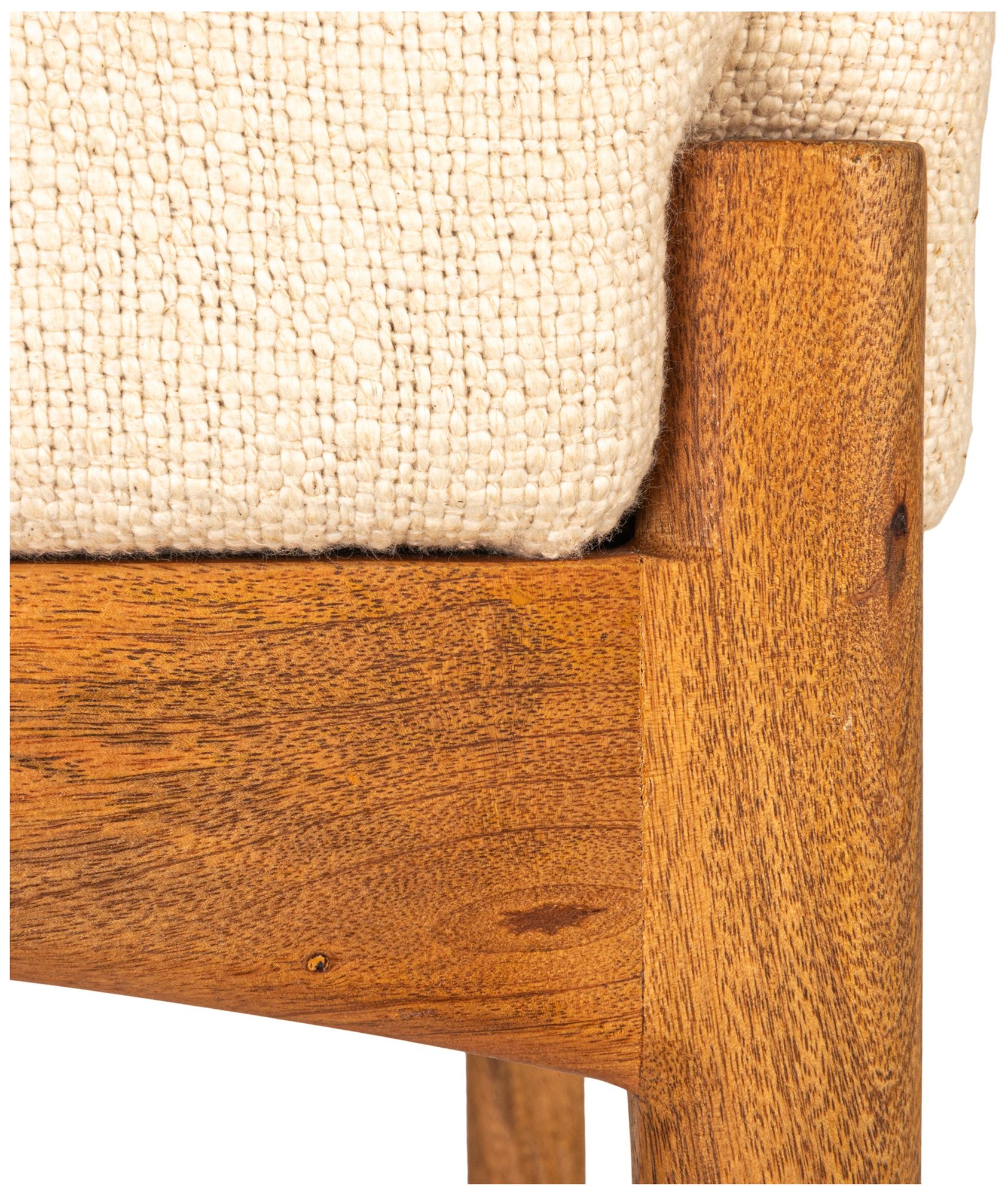 Image 6 Mango Wood and Boucle Stool, Natural more views