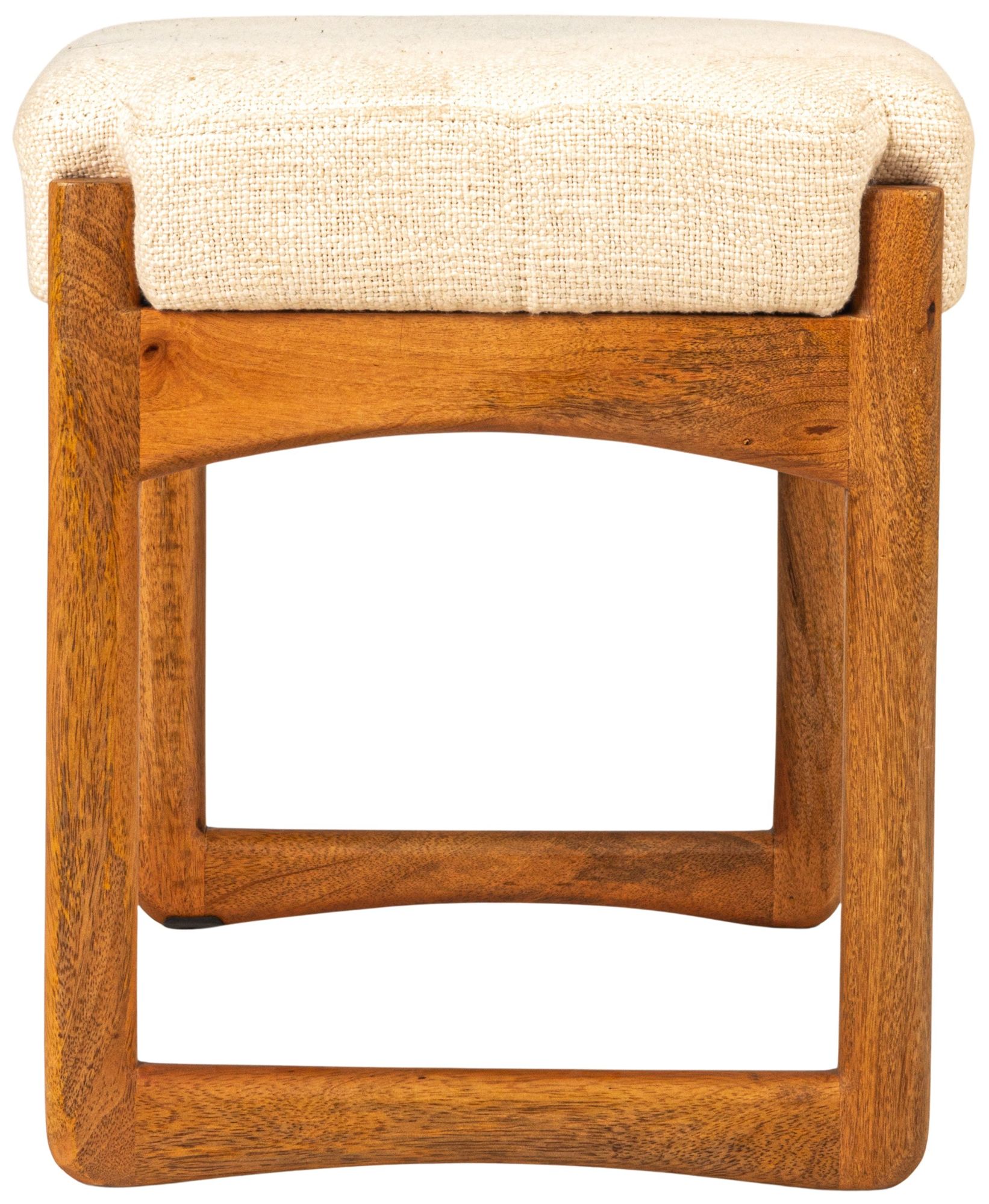Image 7 Mango Wood and Boucle Stool, Natural more views