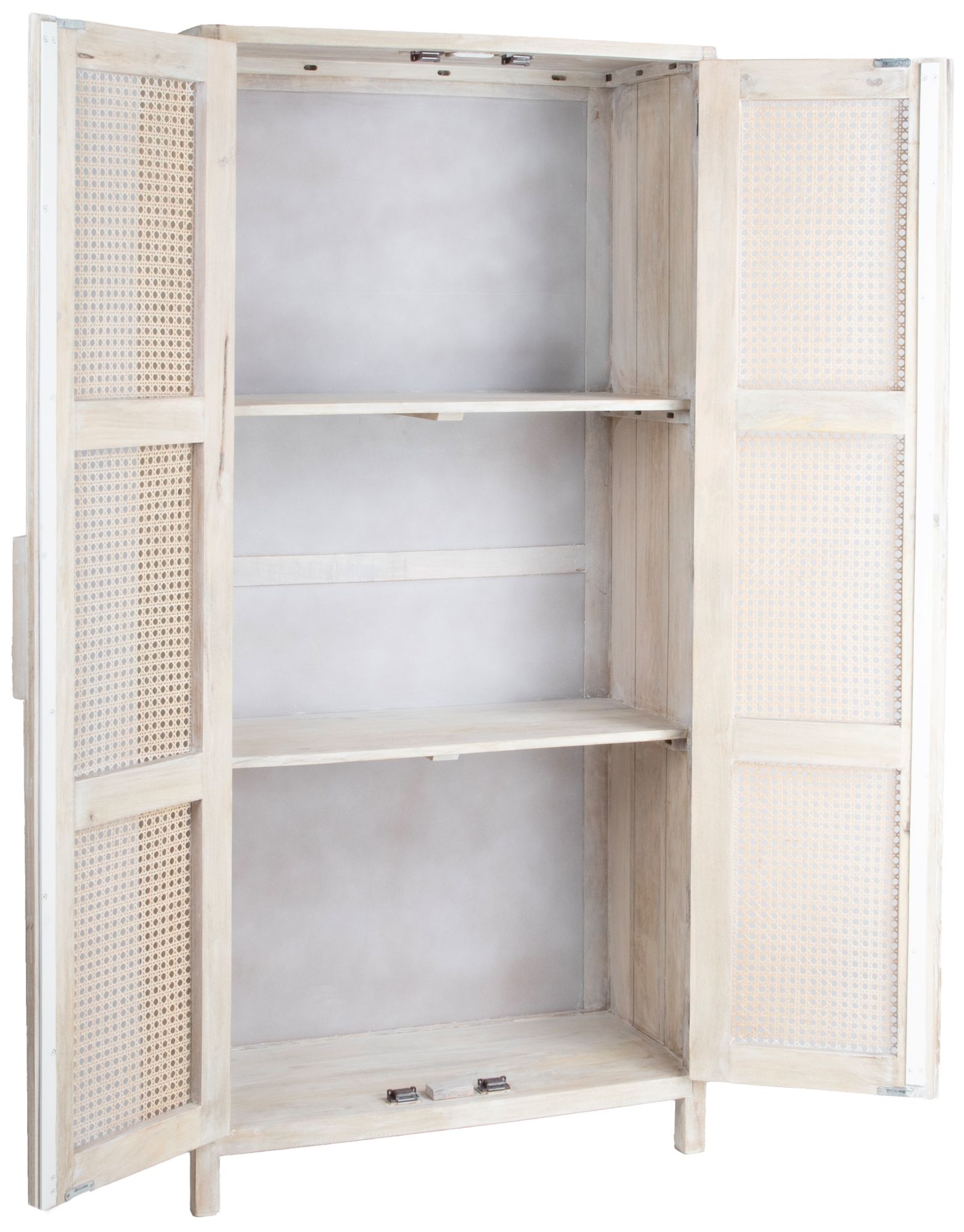 Image 7 Mango Wood & Cane 2-Door Curio Cabinet more views