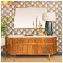 2_Mango Wood and Marble TV Cabinet with Two Doors and Shelves, Natural more views