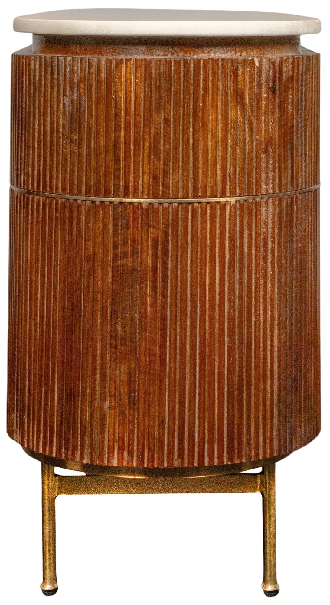 Image 4 Mango Wood and Marble TV Cabinet with Two Doors and Shelves, Natural more views