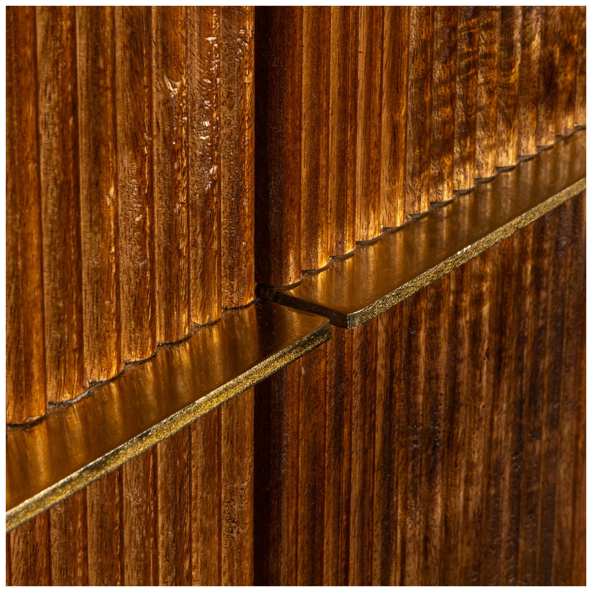 Image 7 Mango Wood and Marble TV Cabinet with Two Doors and Shelves, Natural more views