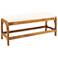 Mango Wood Arch Bench with Fabric Seat in Natural Finish