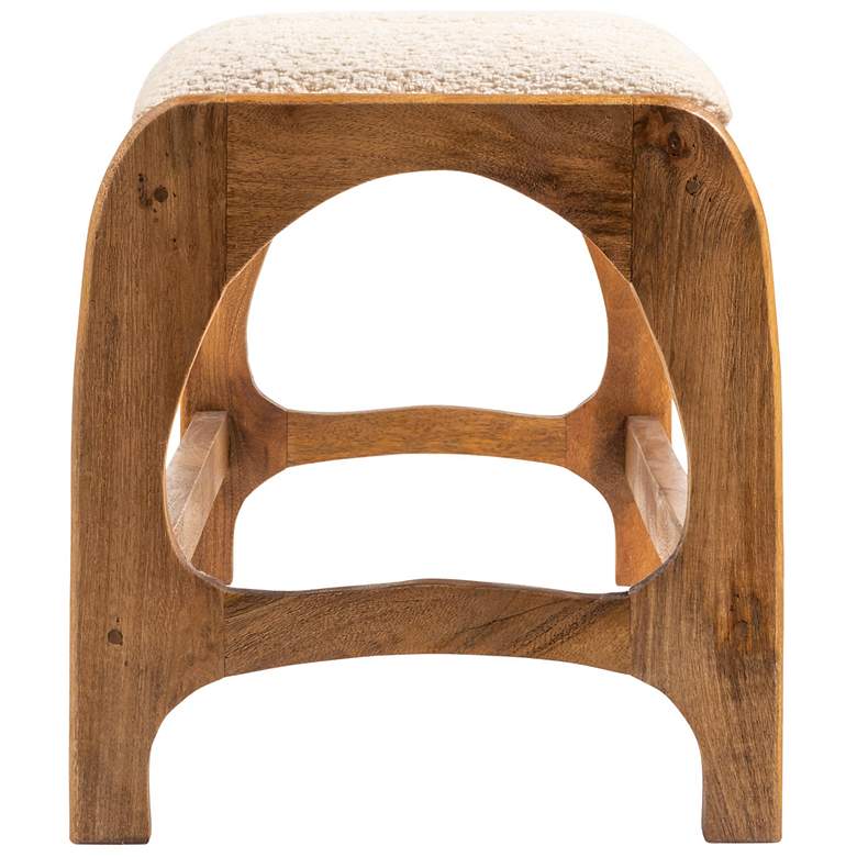 Image 5 Mango Wood Arch Bench with Fabric Seat in Natural Finish more views