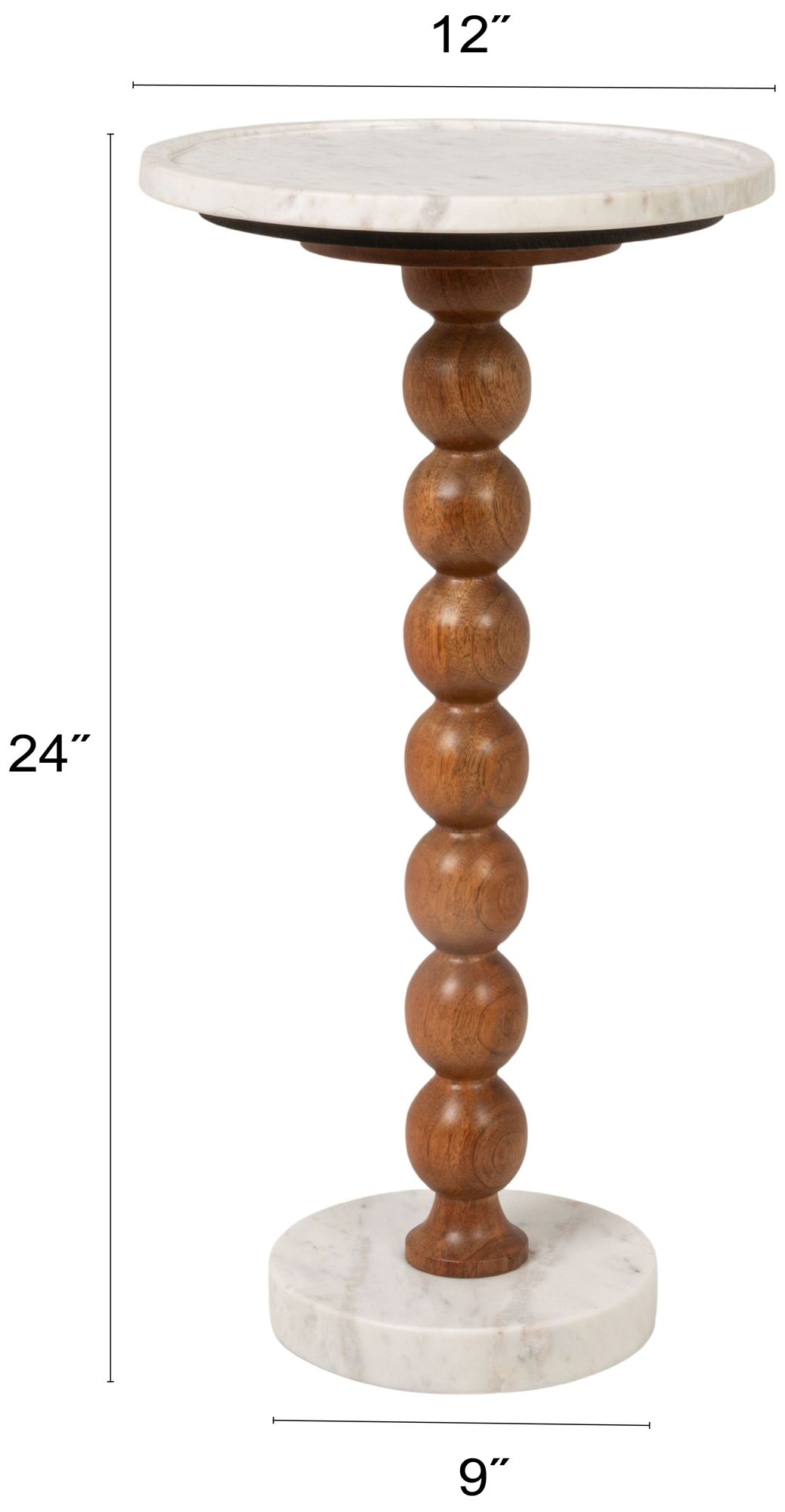 Image 4 Mango Wood Bead Ball and Marble Drink Table, Honey Walnut and White more views