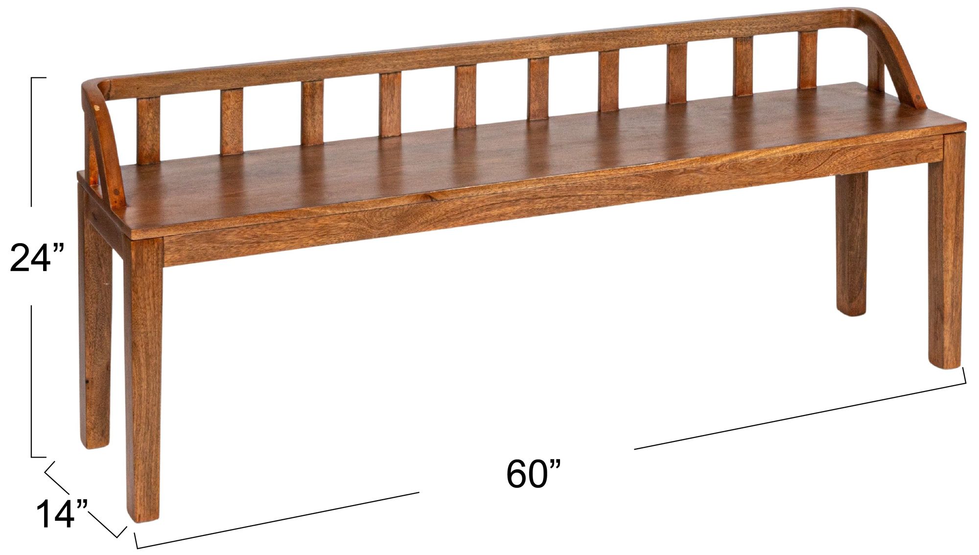 Image 3 Mango Wood Bench, Natural more views
