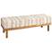 Mango Wood Bench with Upholstered Top, Multicolor