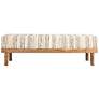 4_Mango Wood Bench with Upholstered Top, Multicolor more views