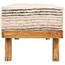 5_Mango Wood Bench with Upholstered Top, Multicolor more views