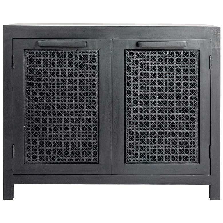 Image 7 Mango Wood & Cane 2-Door Accent Cabinet more views