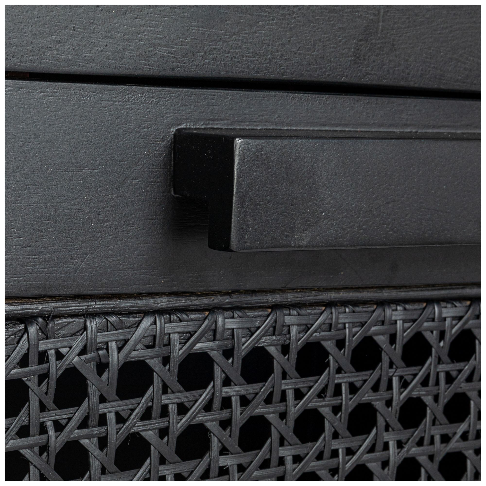 Mango Wood & Cane 2-Door Accent Cabinet