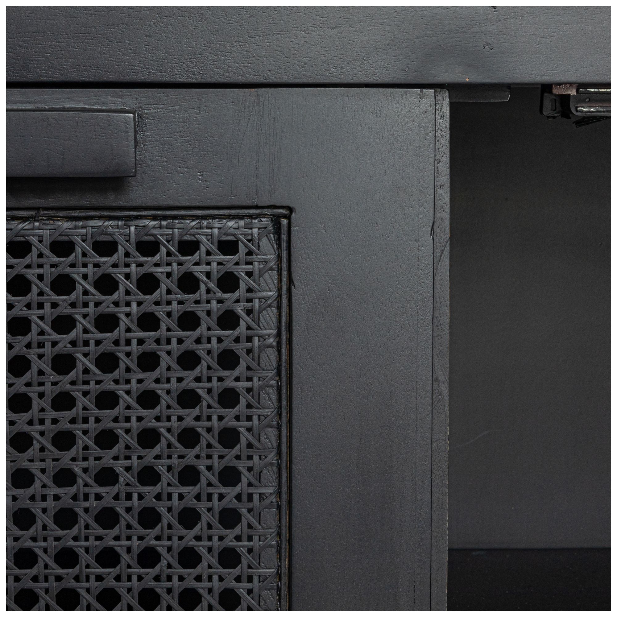 Mango Wood & Cane 2-Door Accent Cabinet