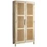 2_Mango Wood & Cane 2-Door Curio Cabinet