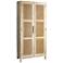 Mango Wood & Cane 2-Door Curio Cabinet