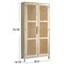 4_Mango Wood & Cane 2-Door Curio Cabinet more views