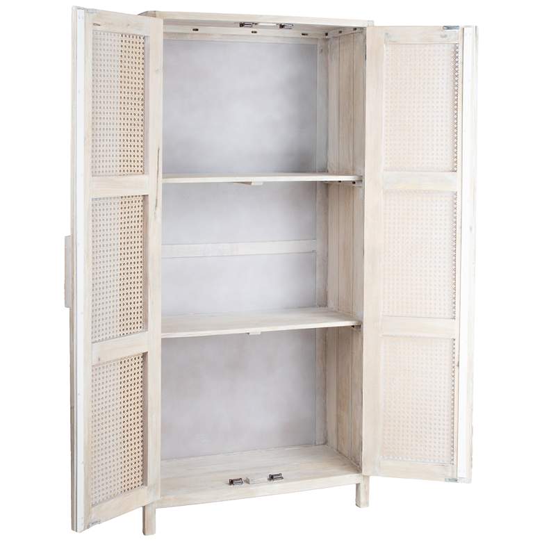 Image 7 Mango Wood & Cane 2-Door Curio Cabinet more views