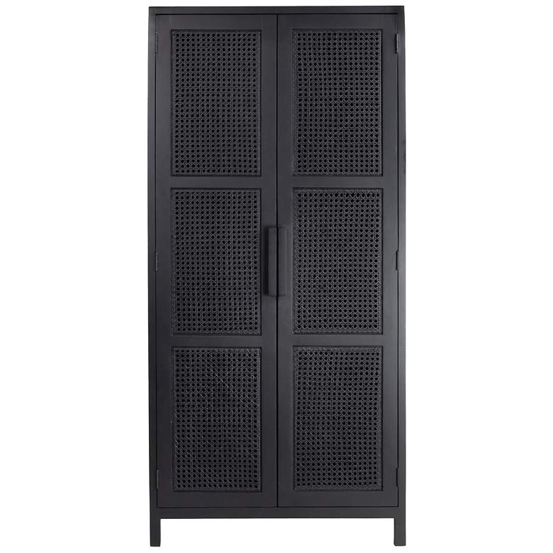 Image 5 Mango Wood & Cane 2-Door Curio Cabinet more views