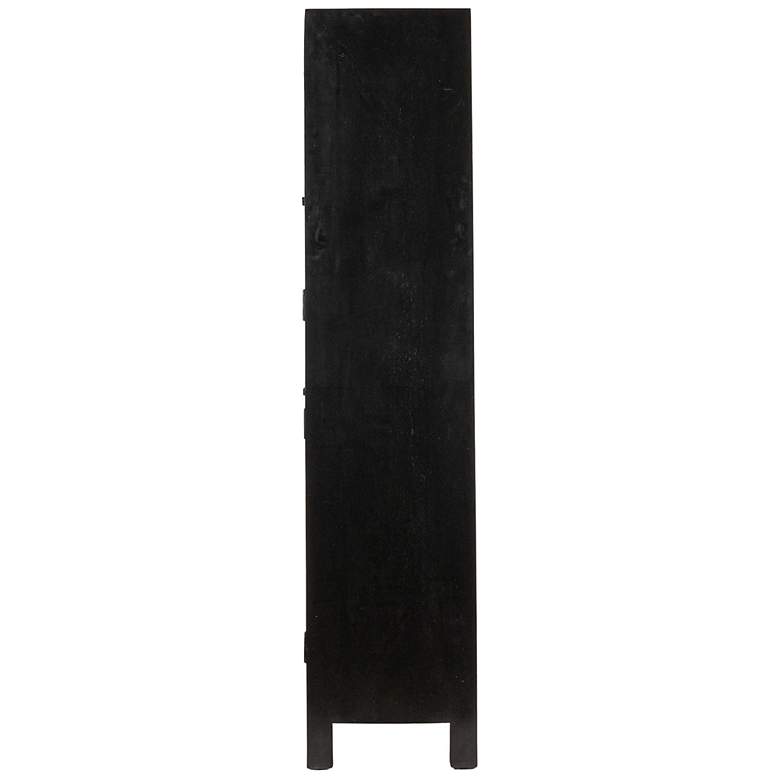 Image 6 Mango Wood & Cane Arched Door Curio Cabinet more views