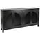 Mango Wood & Cane Arched Door Sideboard Cabinet
