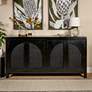 1_Mango Wood & Cane Arched Door Sideboard Cabinet