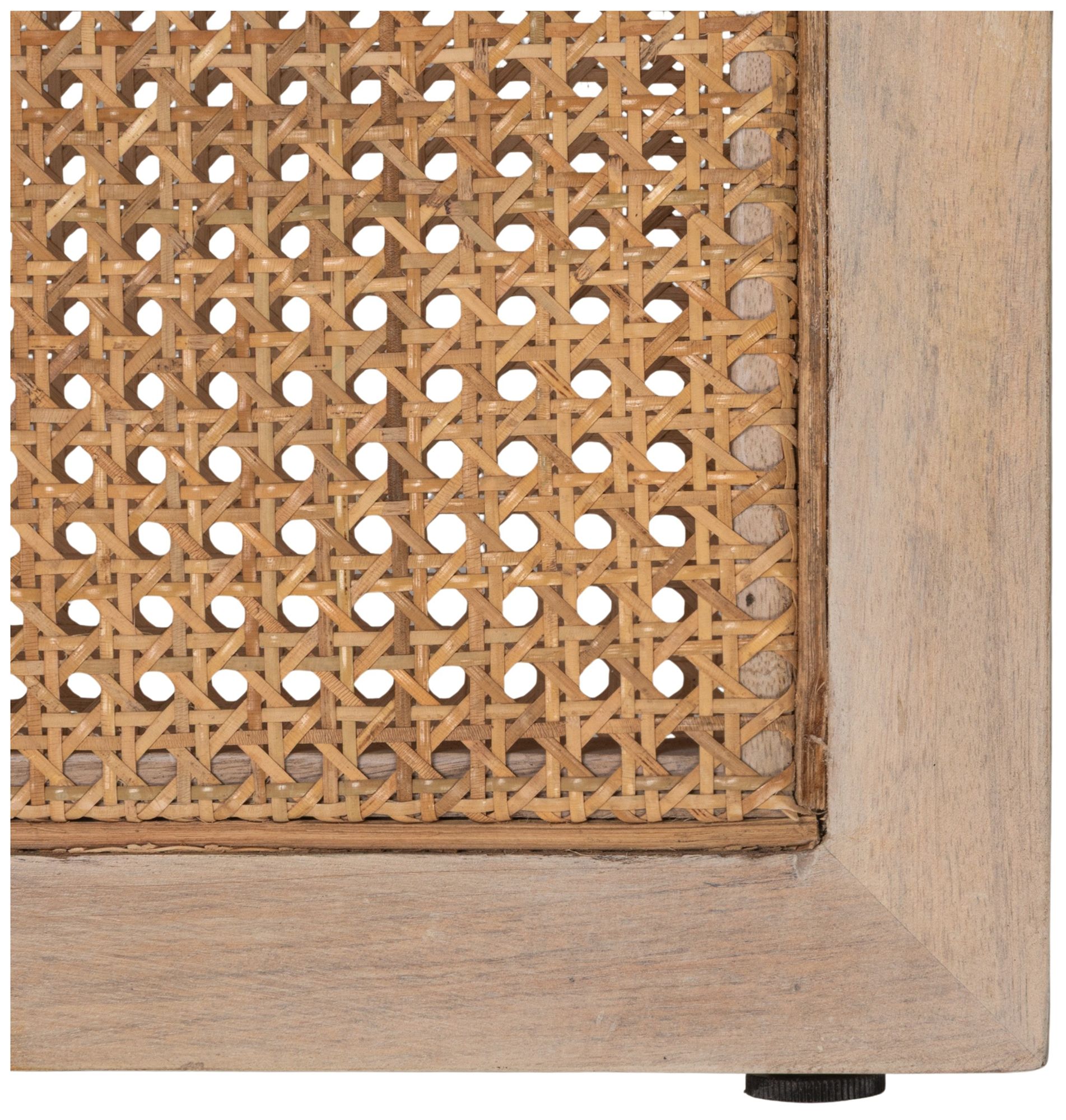 Image 3 Mango Wood & Cane Round Coffee Table, Natural more views