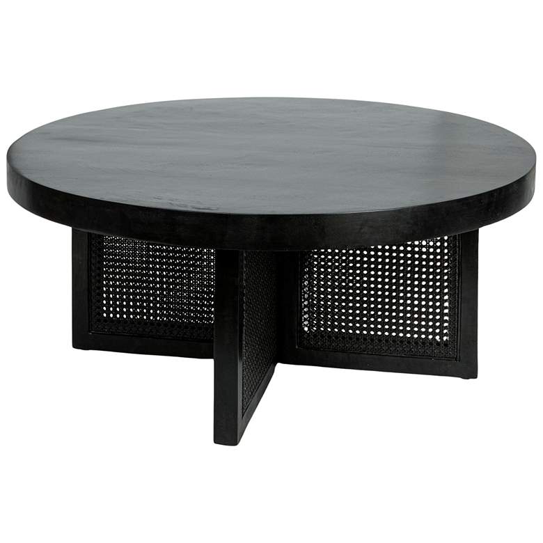 Image 2 Mango Wood & Cane Round Coffee Table