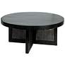 2_Mango Wood & Cane Round Coffee Table
