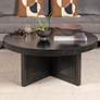 1_Mango Wood & Cane Round Coffee Table
