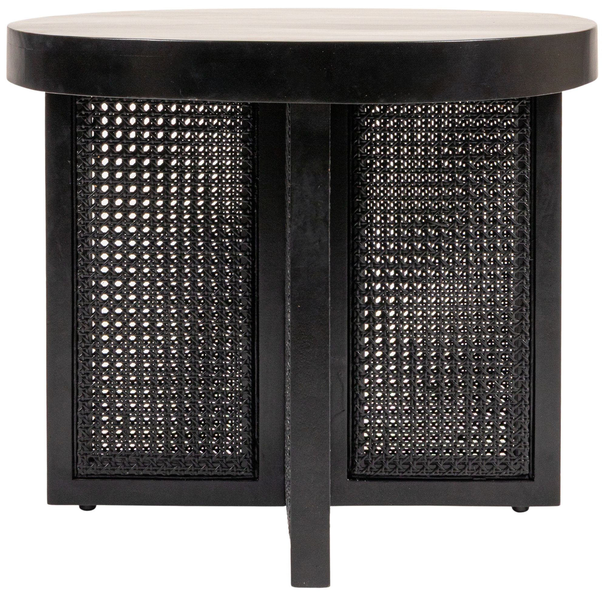 Image 5 Mango Wood & Cane Round End Table more views