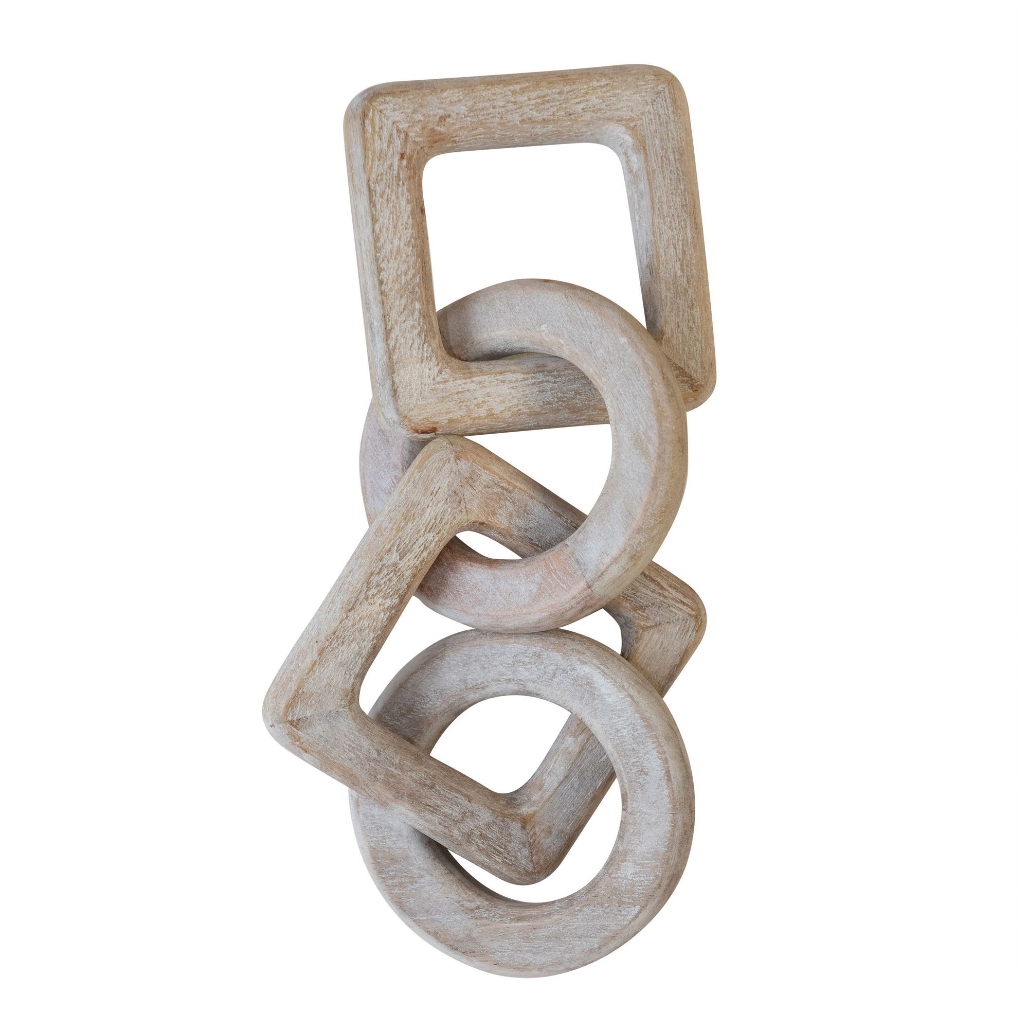 Image 2 Mango Wood Chain Decor, Whitewashed