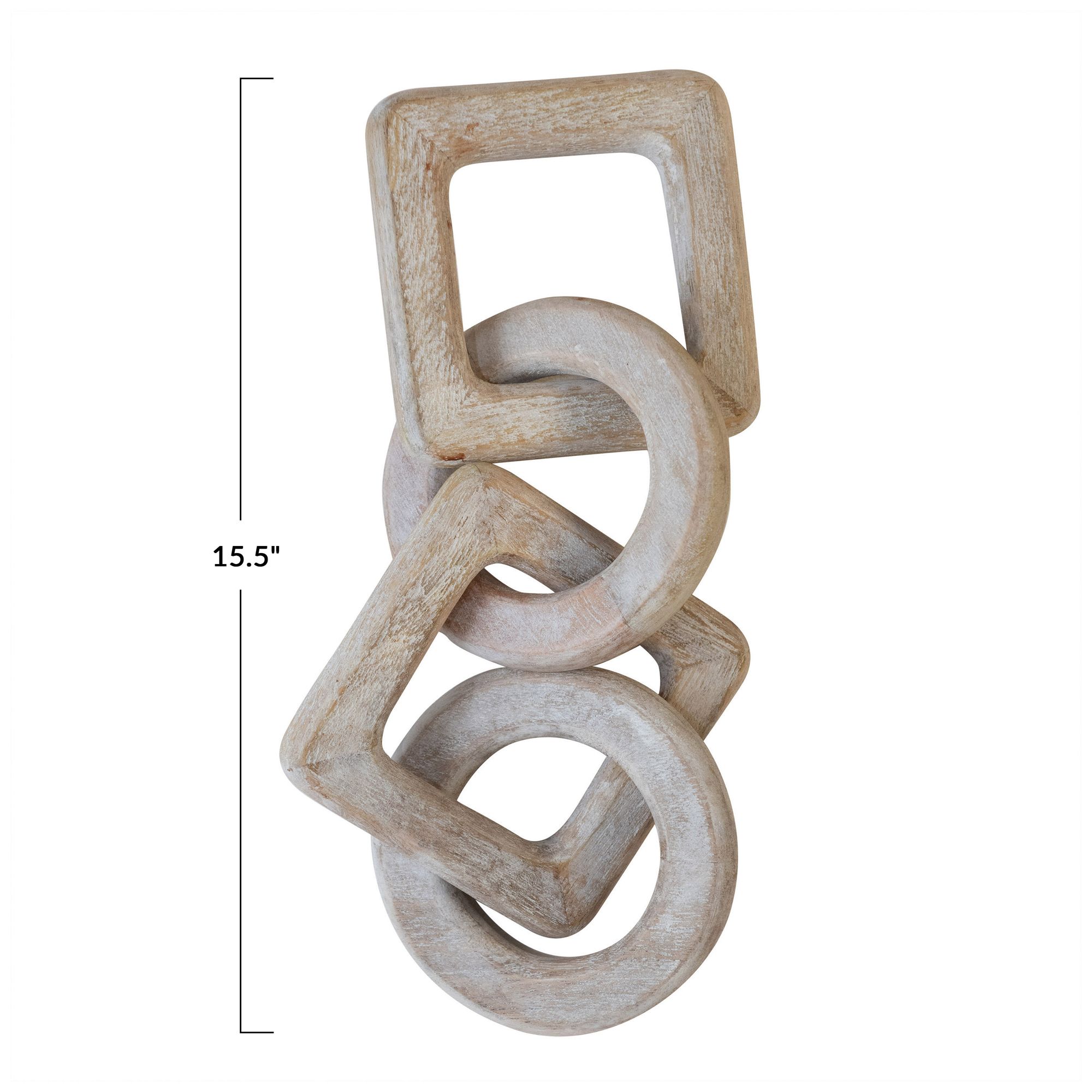 Image 3 Mango Wood Chain Decor, Whitewashed more views