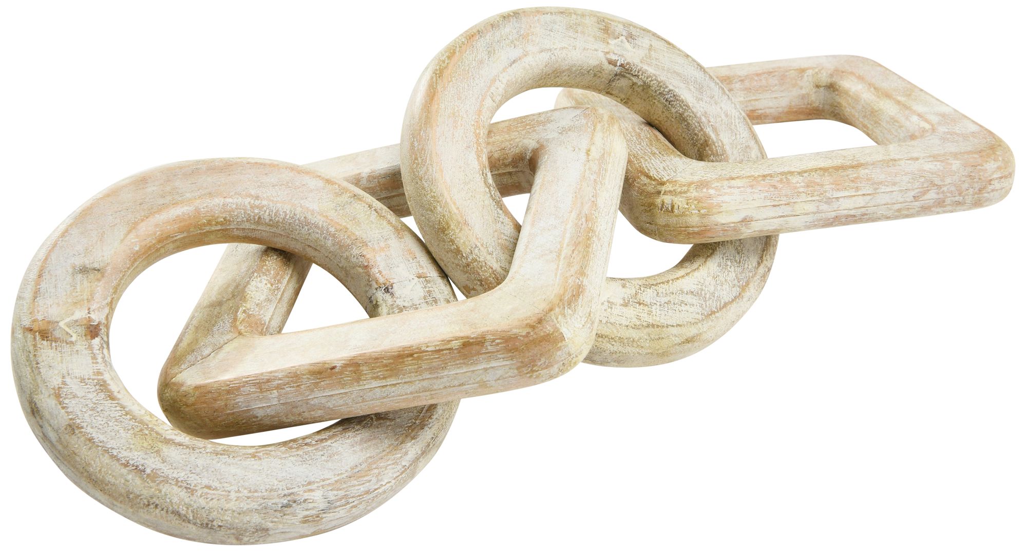 Image 4 Mango Wood Chain Decor, Whitewashed more views