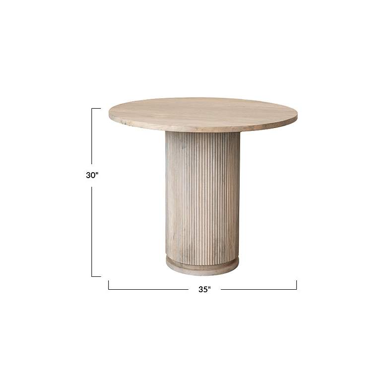 Image 3 Mango Wood Dining Table with Ribbed Base and Bleached Finish, Natural more views