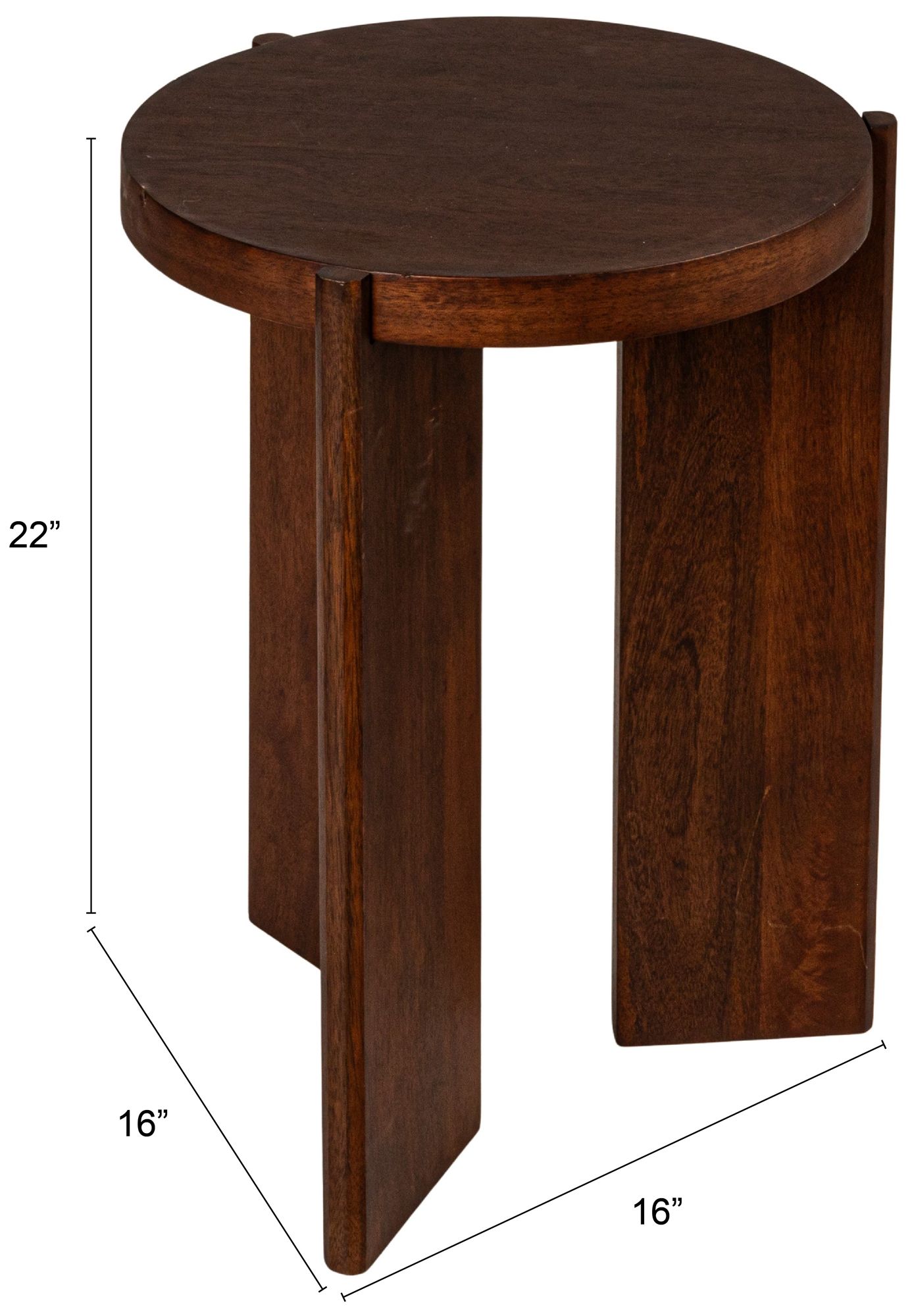 Image 4 Mango Wood Side Table, Walnut Finish more views