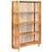 Mango Wood Slatted Bookcase with 4 Shelves, Natural