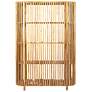 2_Mango Wood Slatted Bookcase with 4 Shelves, Natural more views