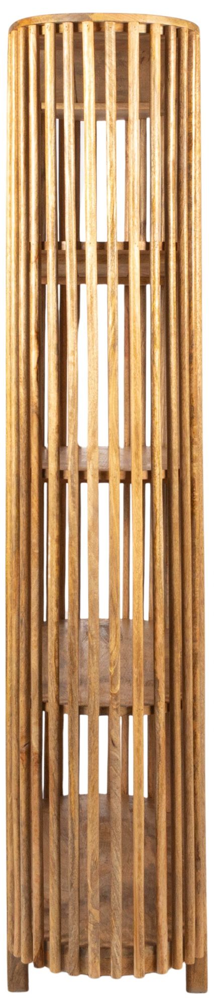 Image 4 Mango Wood Slatted Bookcase with 4 Shelves, Natural more views