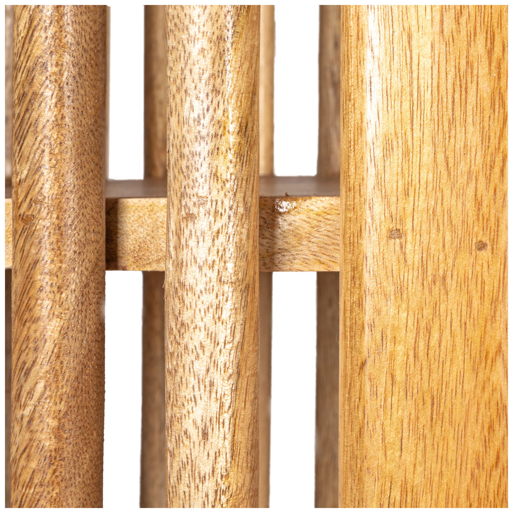 Image 5 Mango Wood Slatted Bookcase with 4 Shelves, Natural more views