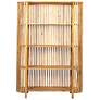 6_Mango Wood Slatted Bookcase with 4 Shelves, Natural more views