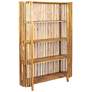 7_Mango Wood Slatted Bookcase with 4 Shelves, Natural more views