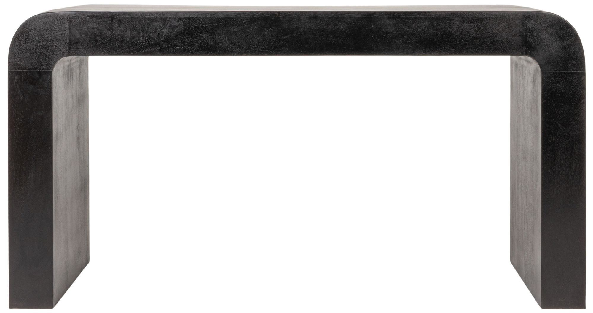 Image 5 Mango Wood Waterfall Desk with 3 Drawers, Black more views