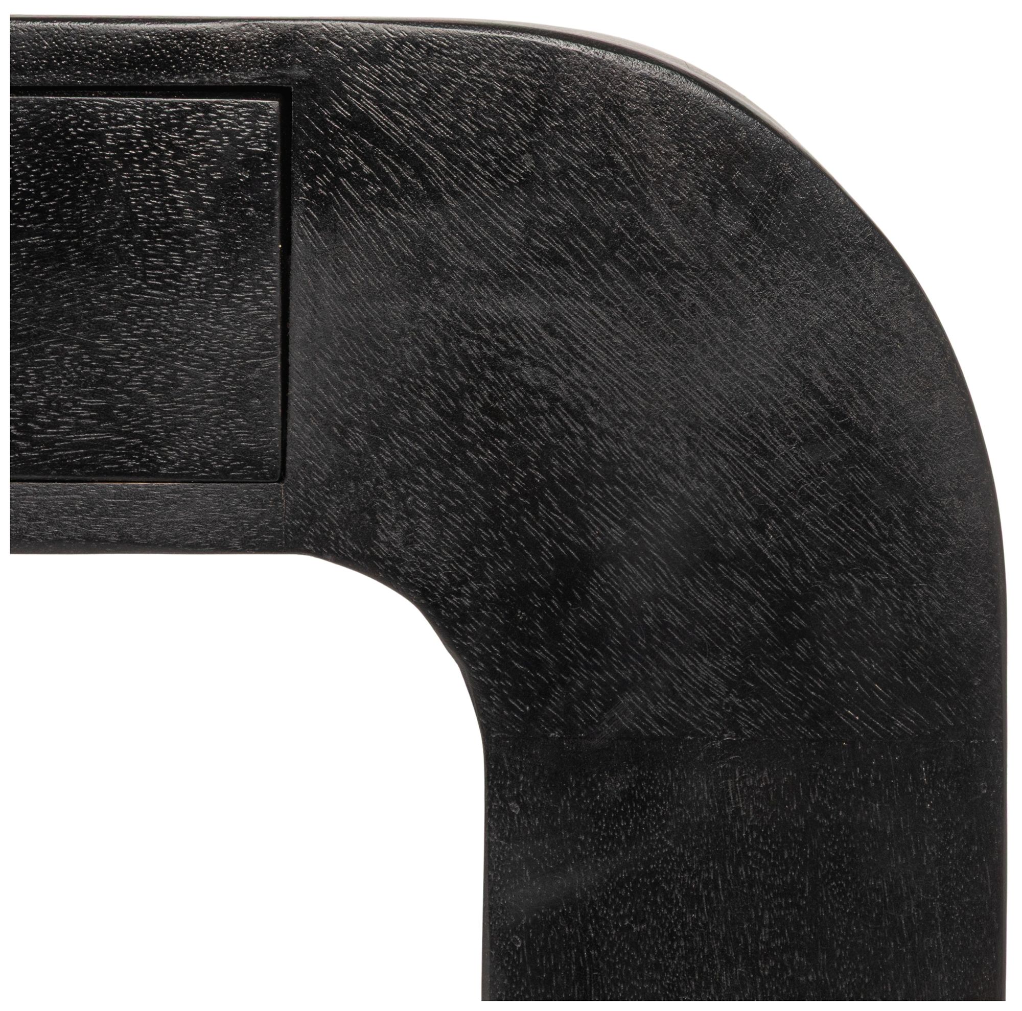 Image 6 Mango Wood Waterfall Desk with 3 Drawers, Black more views