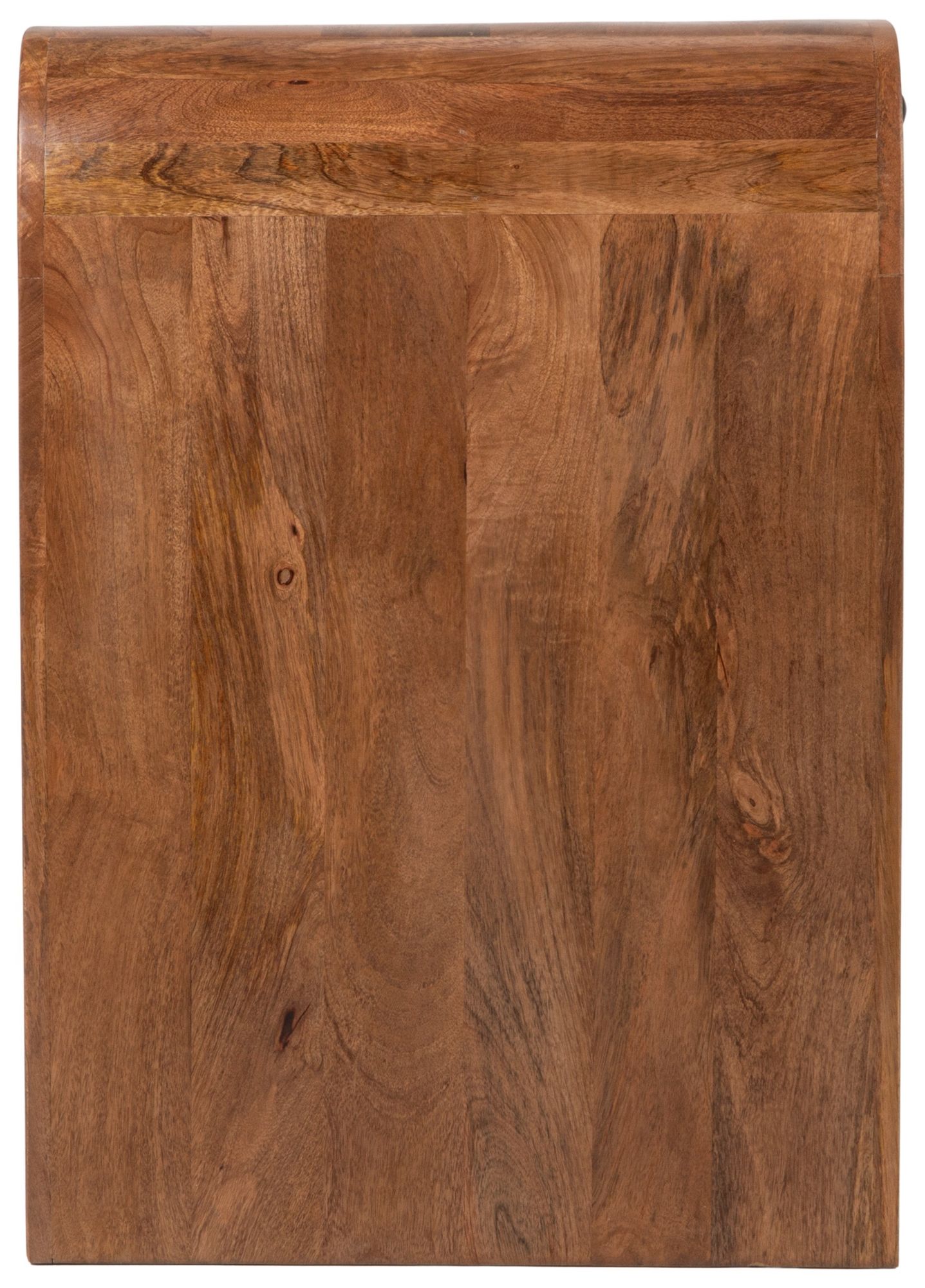 Mango Wood Waterfall Desk with 3 Drawers, Walnut Finish