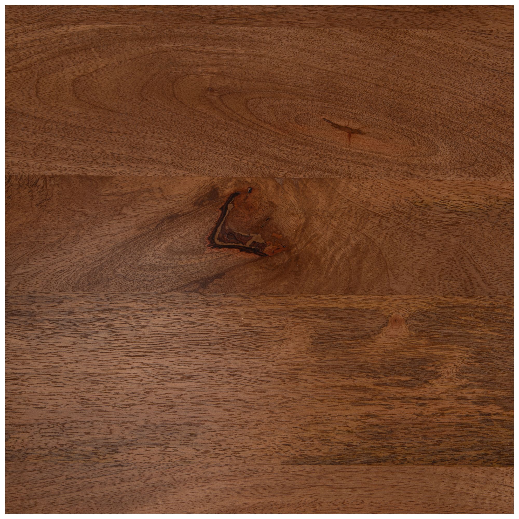 Mango Wood Waterfall Desk with 3 Drawers, Walnut Finish