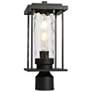 1_Mangosteen 15 3/4" High Matte Black Outdoor Post Light
