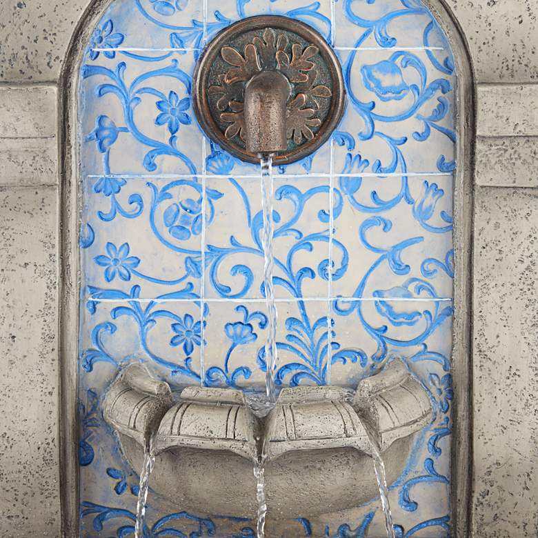 Image 3 Manhasset 30 1/4" High Stone and Blue Outdoor Floor Fountain more views