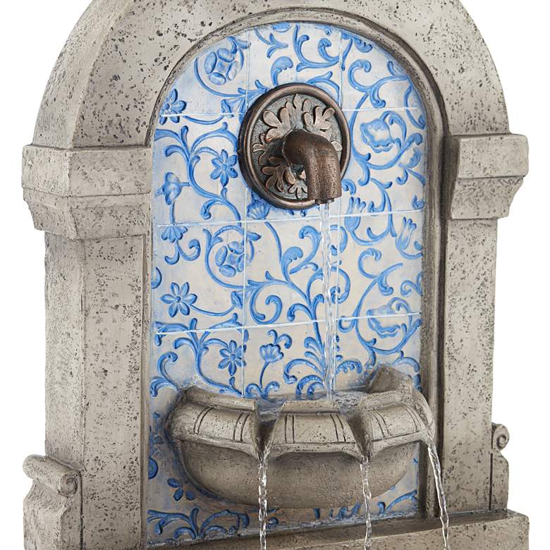 Image 4 Manhasset 30 1/4" High Stone and Blue Outdoor Floor Fountain more views
